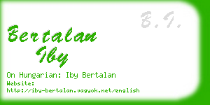 bertalan iby business card